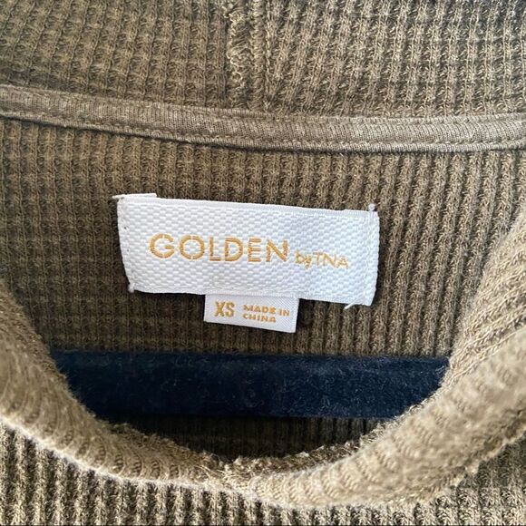 Aritzia-golden TNA Nevado Olive Green Waffle Hooded Thermal (Size:XS) - Picture 10 of 10